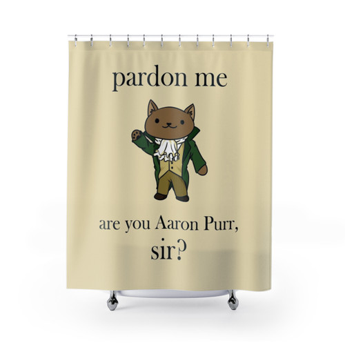Alexander Hamilcat Black Text Shower Curtains