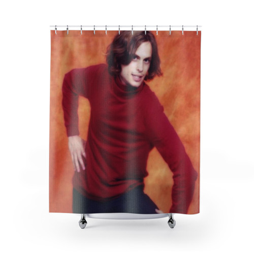Matthew Gray Gubler themed shower curtain