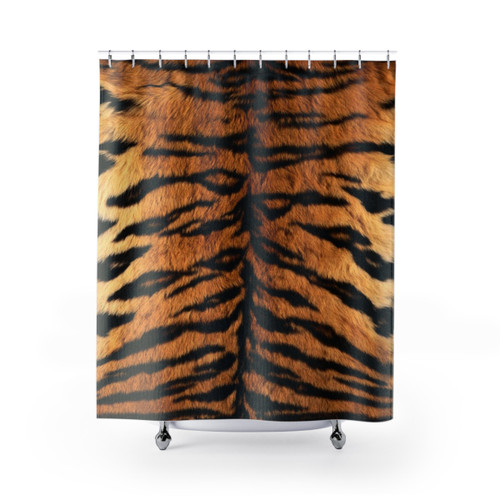 Realistic tiger fur print shower curtain