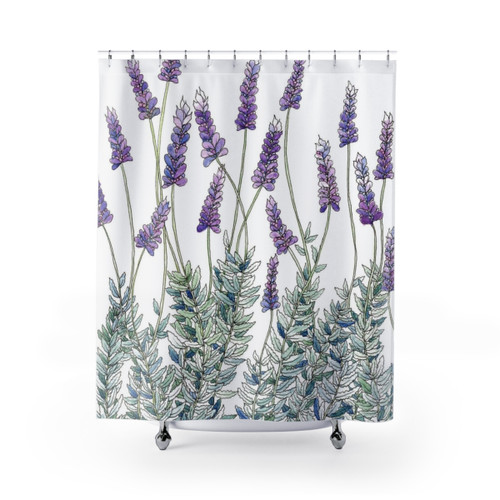 Lavender Illustration Shower Curtains