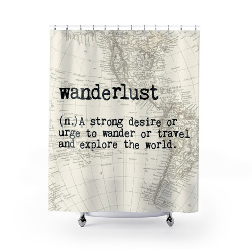 Vintage World Map Wanderlust Shower Curtain