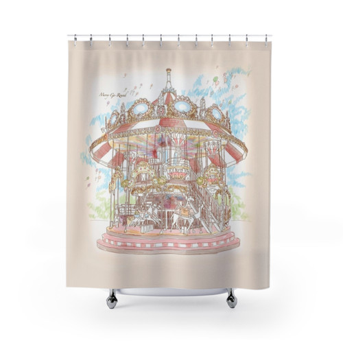 Pastel Carousel Shower Curtains