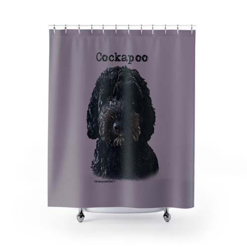 Stylish Black Cockapoo Dog Shower Curtain