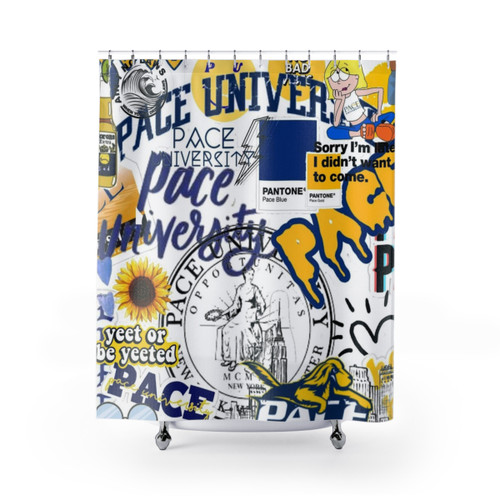 Pace University Collage Artwork Shower Curtain