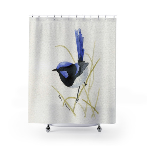 Superb Blue Wren Shower Curtains