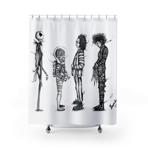 Tim Burton Themed Shower Curtain
