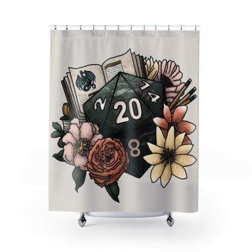 Dungeon Master D20 Tabletop Gaming Dice Shower Curtain