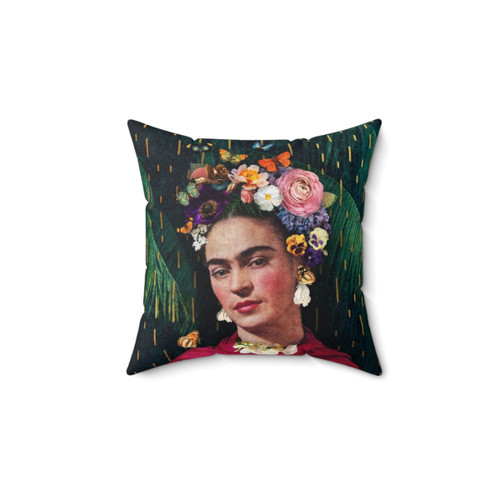 Frida Kahlo Flower Pillow for World Women's Day Decor