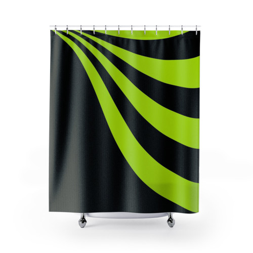 Lime Green Wave Shower Curtains
