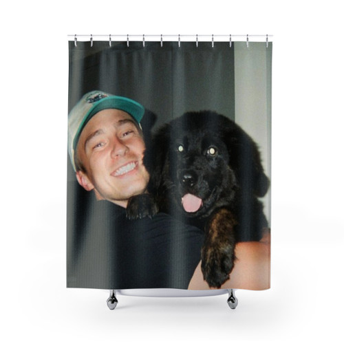 Drew Starkey Shower Curtains - Outer Banks Inspired Black and White Decor