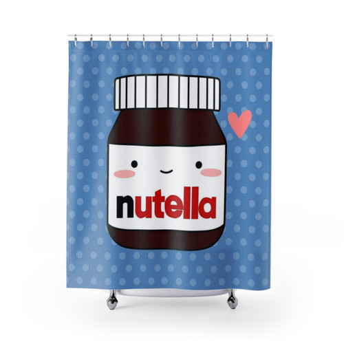 Cute Nutella jar shower curtain