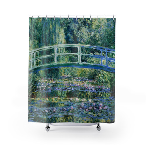 Water Lilies and Japanese Bridge Shower Curtains by Claude Monet