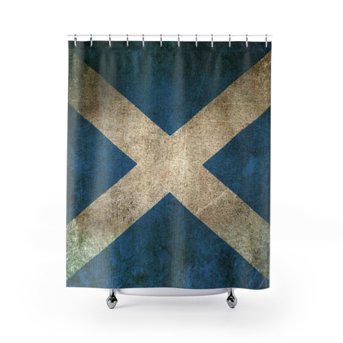 Distressed Vintage Scottish Flag Shower Curtain