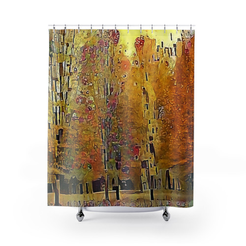 Klimt Trees Shower Curtains for Modern Bathroom Decor