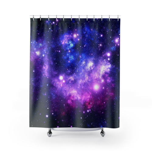 Purple Blue Galaxy Nebula Shower Curtains