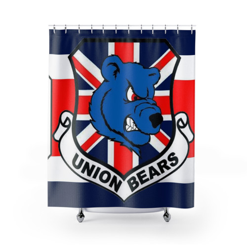 Union Bears Football Themed Shower Curtain