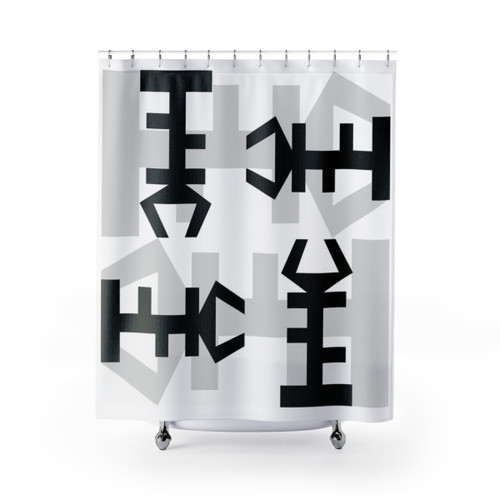 African Symbol Designer Shower Curtains