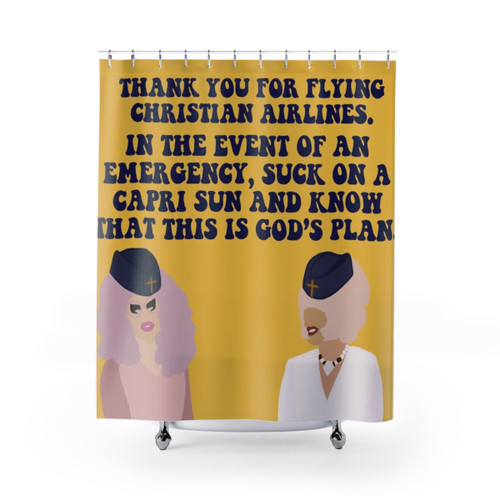 Trixie and Katya Christian Airlines Shower Curtains