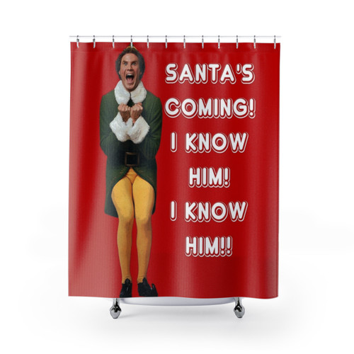 Elf Christmas Shower Curtains with Buddy the Elf