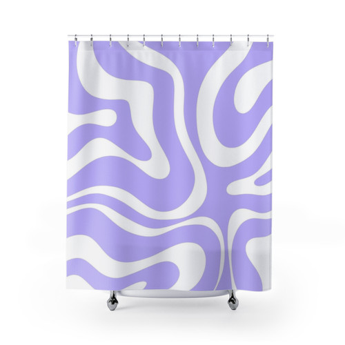 Retro Modern Abstract Swirl Design Shower Curtains
