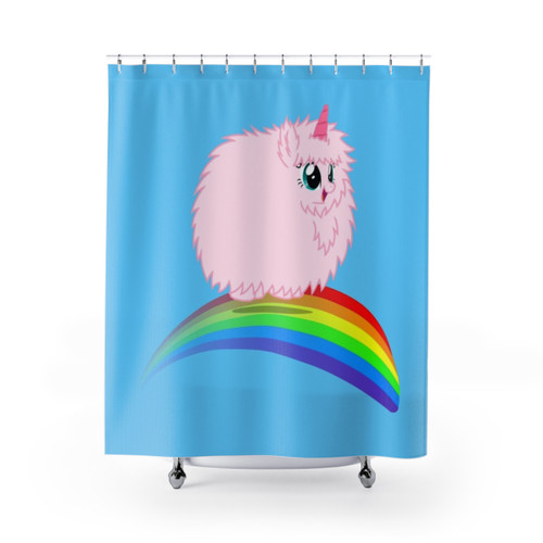 PFUDOR Fluffy Unicorn Shower Curtains