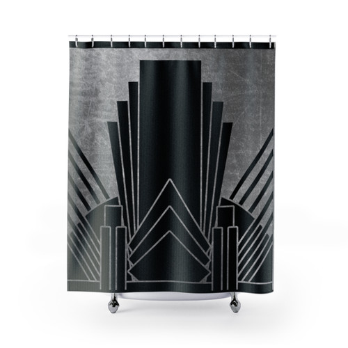 Silver Art Deco Shower Curtains