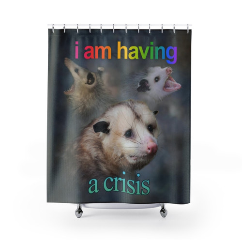Funny Opossum Word Art Shower Curtain