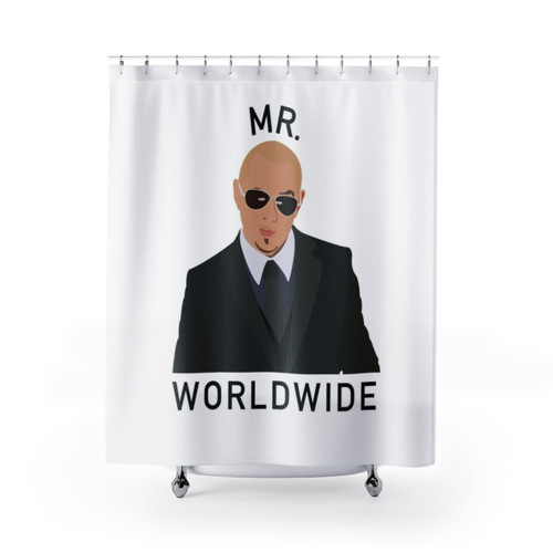 Pitbull Mr Worldwide Shower Curtains