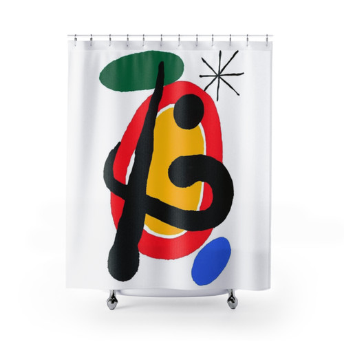 Abstract Mirò Shower Curtains for Minimalist Bathrooms