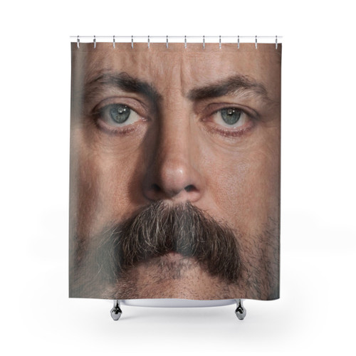 Ron Swanson / Nick Offerman Face Shower Curtains