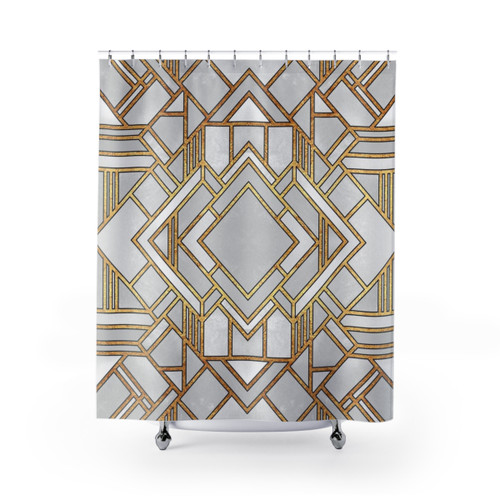 Artful Abstract Art Deco Shower Curtain