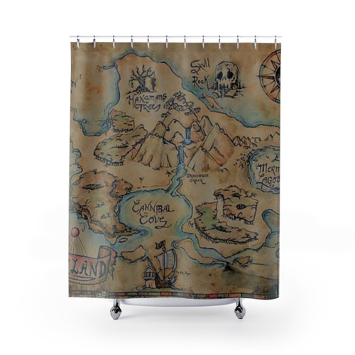 Neverland Map Vintage Shower Curtain