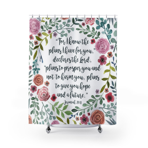 Jeremiah 29:11 Bible Verse Shower Curtain