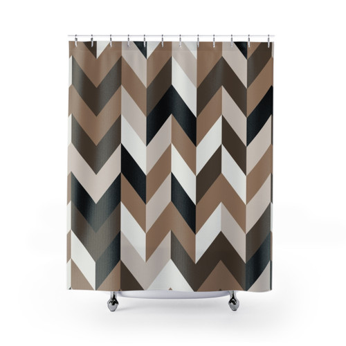Brown Chevron Shower Curtain