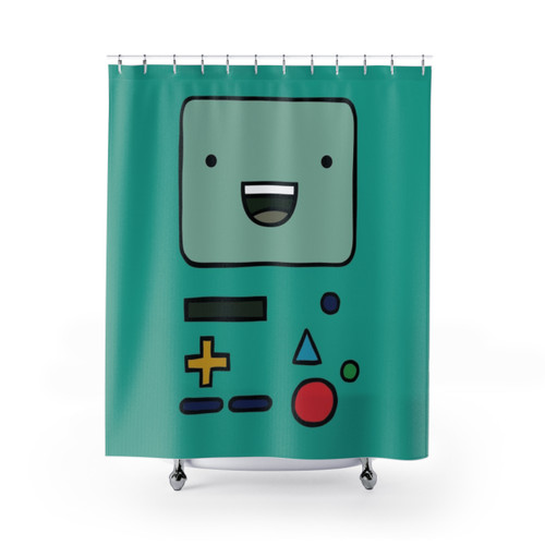 Retro BMO Shower Curtains - Adventure Time Cartoon Decor