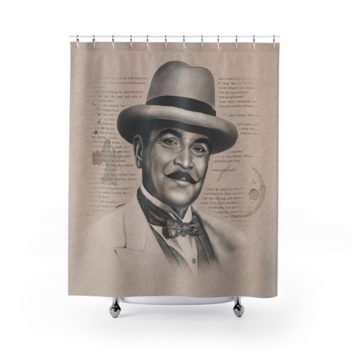 Hercule Poirot Mystery Shower Curtains