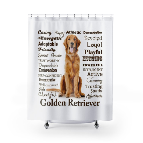 Golden Retriever Themed Shower Curtain