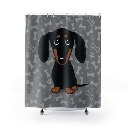 Cute Dachshund Cartoon Dog Shower Curtains