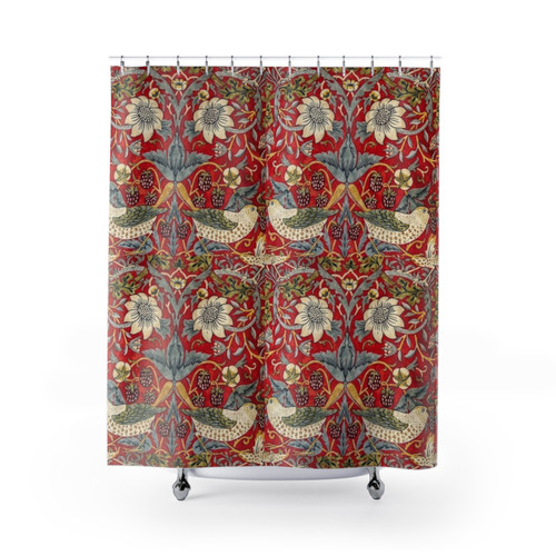 Stylish William Morris Strawberry Thief Shower Curtain