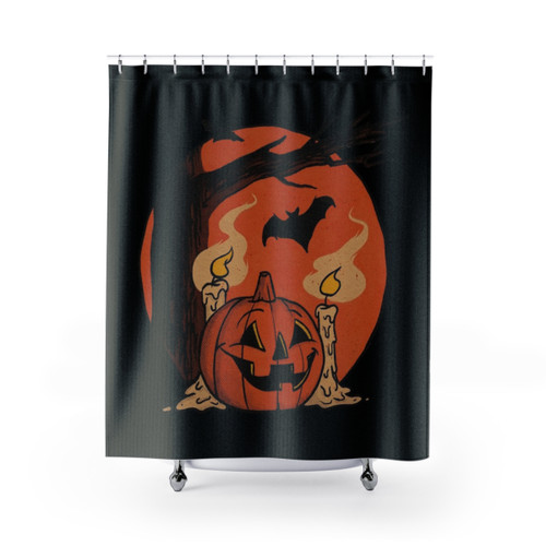 Vintage Pumpkin Halloween Shower Curtains