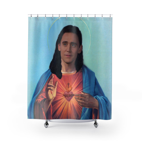 Loki Inspired Jesus Shower Curtains