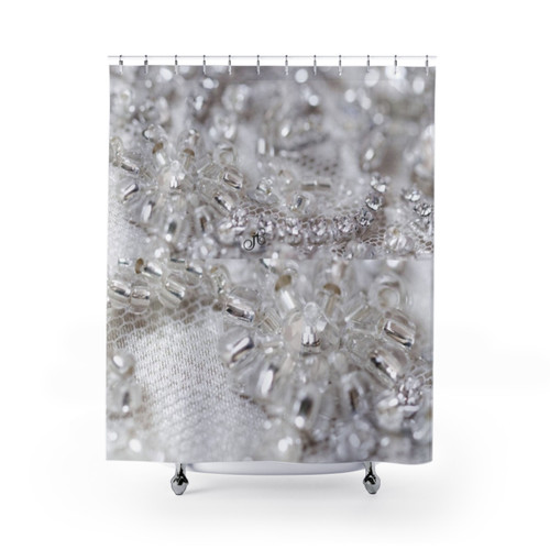 Cristal Shower Curtains - Elegant Beaded and Lace Designs