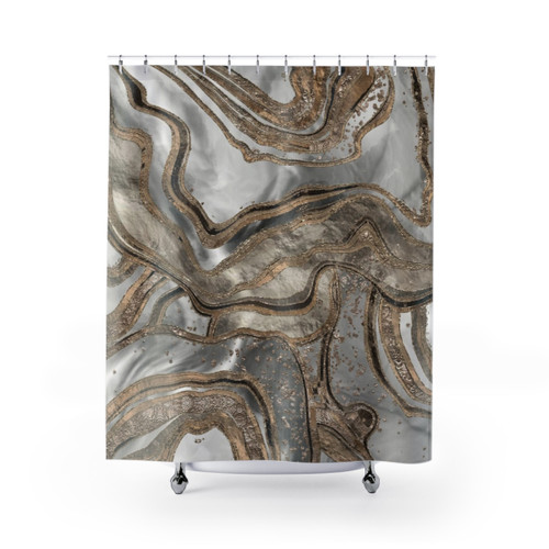 Luxurious Liquid Marble Shower Curtain