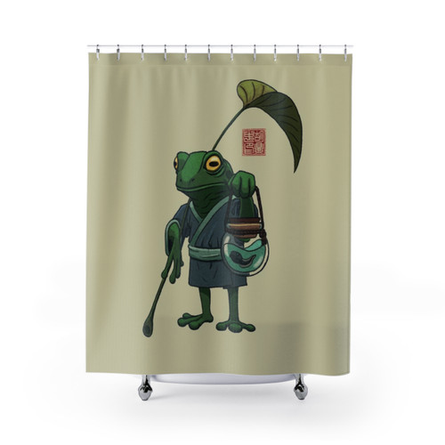 Cute frog and tadpole shower curtain