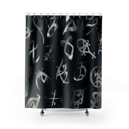 Silver Runes Shower Curtains for Shadowhunters Fans