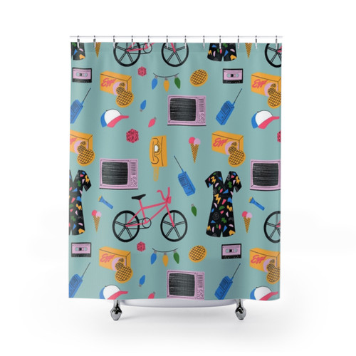 Stranger Things themed shower curtains for the bathroom