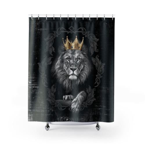 Stunning Lion King shower curtain featuring majestic wildlife design