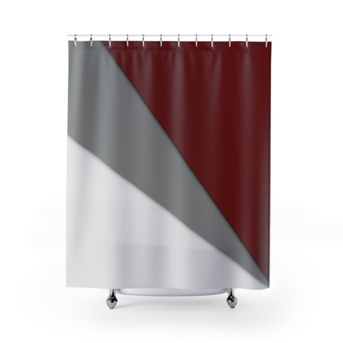 Decorative Red and Gray Shower Curtain