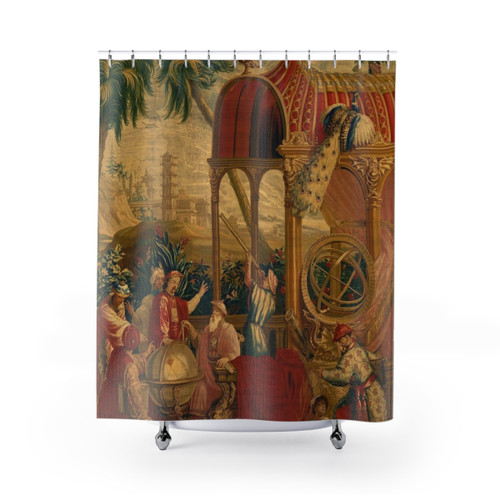 Chinoiserie Shower Curtain with Beijing Observatory Design