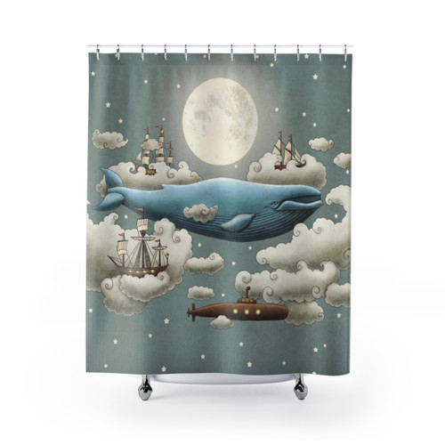 Whimsical Ocean Meets Sky Shower Curtains